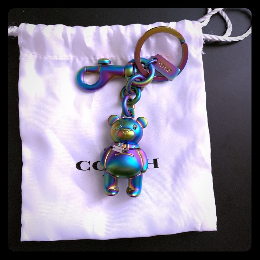 Coach Hologram Iridescent 3D Teddy Bear Bag Charm
